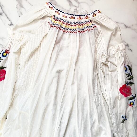 French Connection Edessa Cotton Folk Embroidered Smock Dress Size 2 NWT $228 - Picture 8 of 14